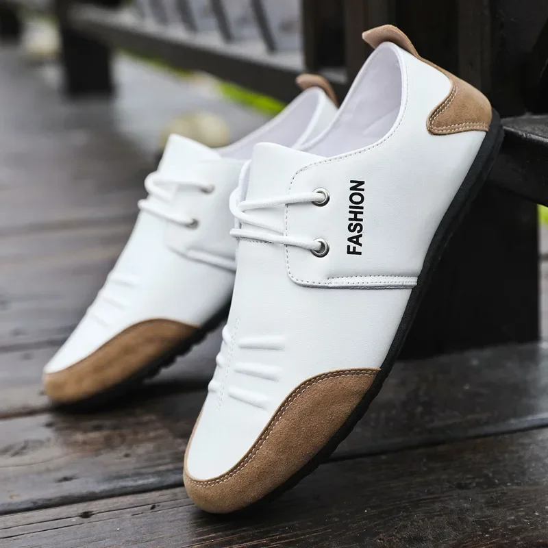 Men'S Shoes Green And White - أحذية رجالية مسطحة أحذية جلدية ترفيهية