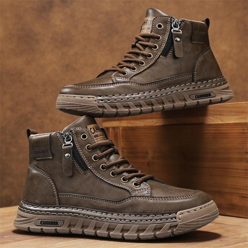 Men'S Shoes Comfortable Walking - أحذية جلدية عالية الرقبة للرجال، أحذية