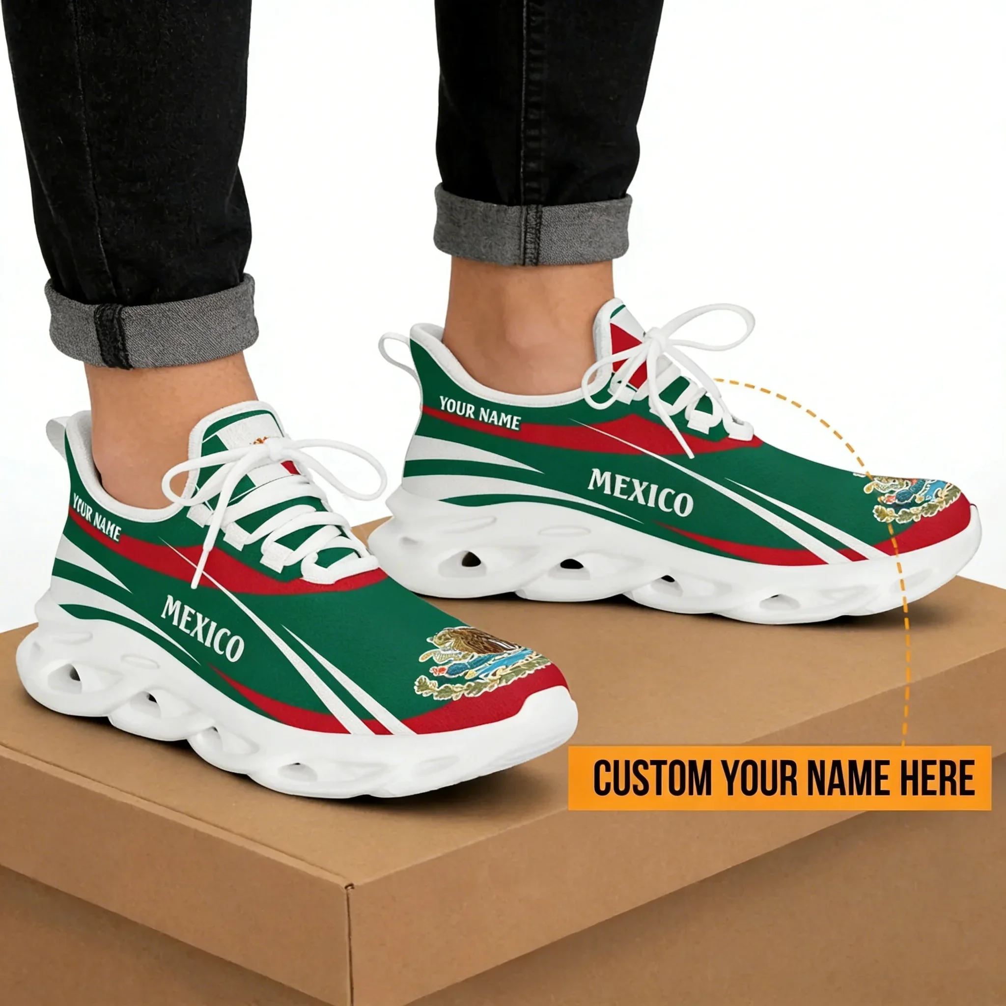 Men'S Shoes For Tennis - حذاء رياضي رجالي بتصميم علم المكسيك