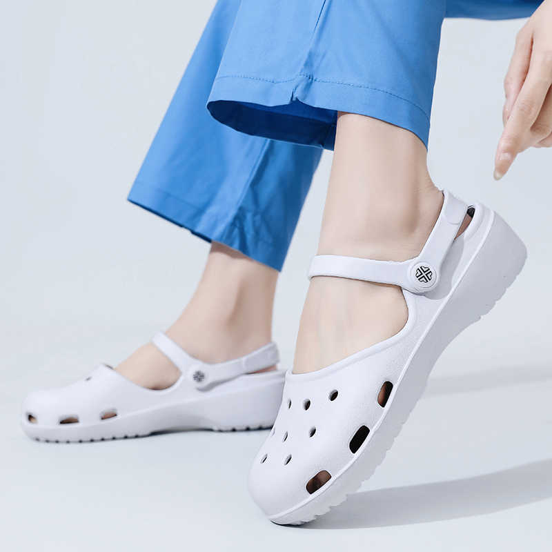 Men'S Shoes With Velcro - أحذية كروك للنساء، صنادل صيفية بلون