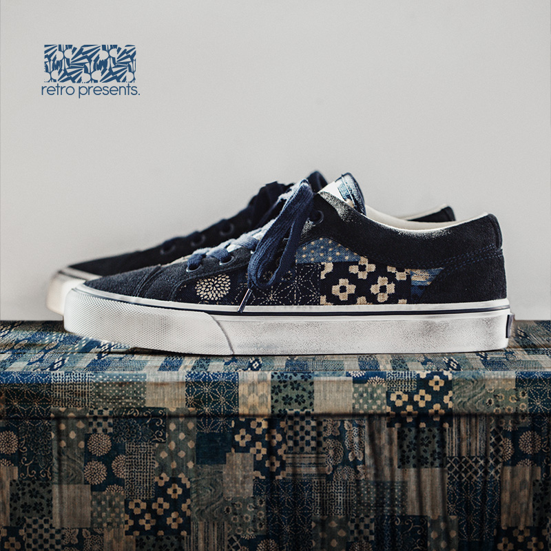 Men'S Shoes Japanese Brand - Maden اليابانية الرجعية الطباعة قماش أحذية