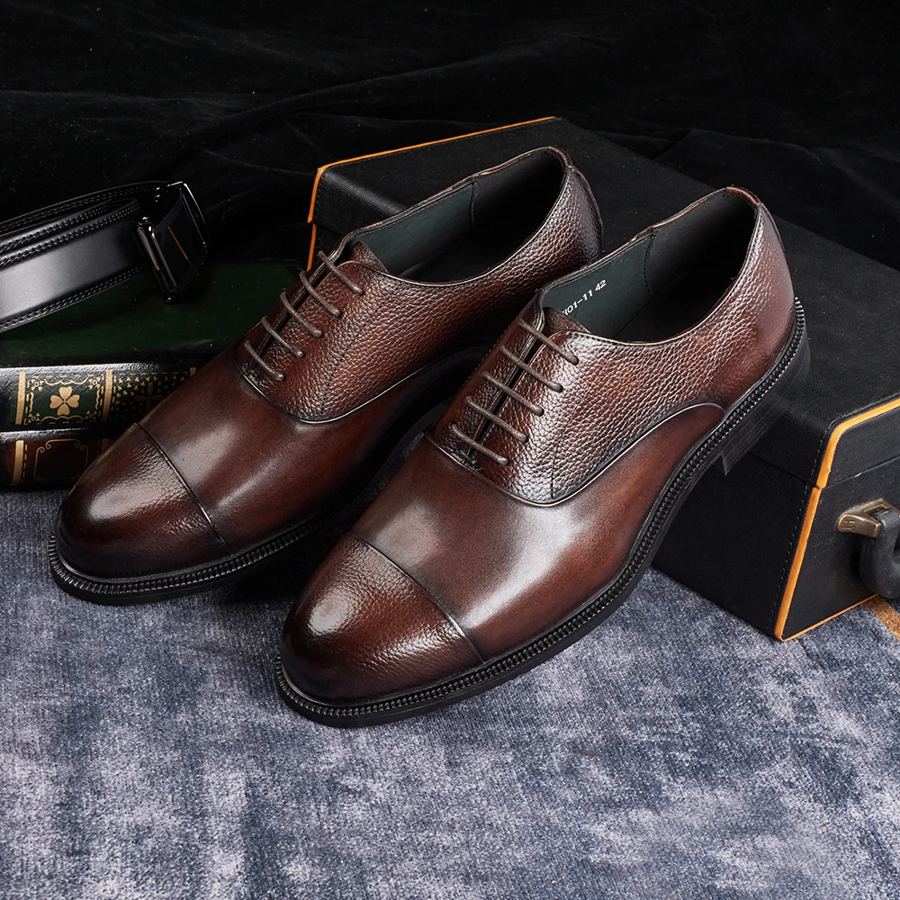 أحذية أكسفورد من جلد البقر الأ - مراجعة Men Shoes Size 11 وسعره