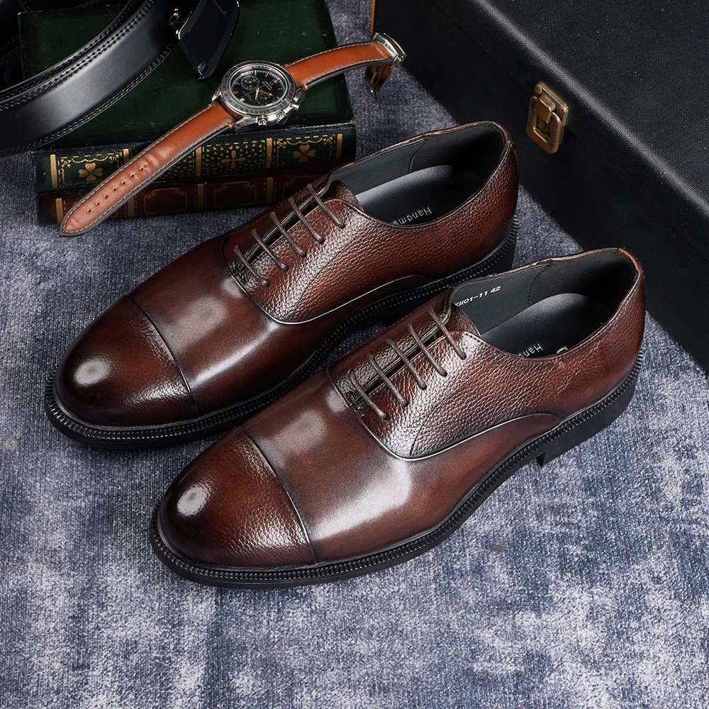 أحذية أكسفورد من جلد البقر الأ - مراجعة Men Shoes Size 11 وسعره