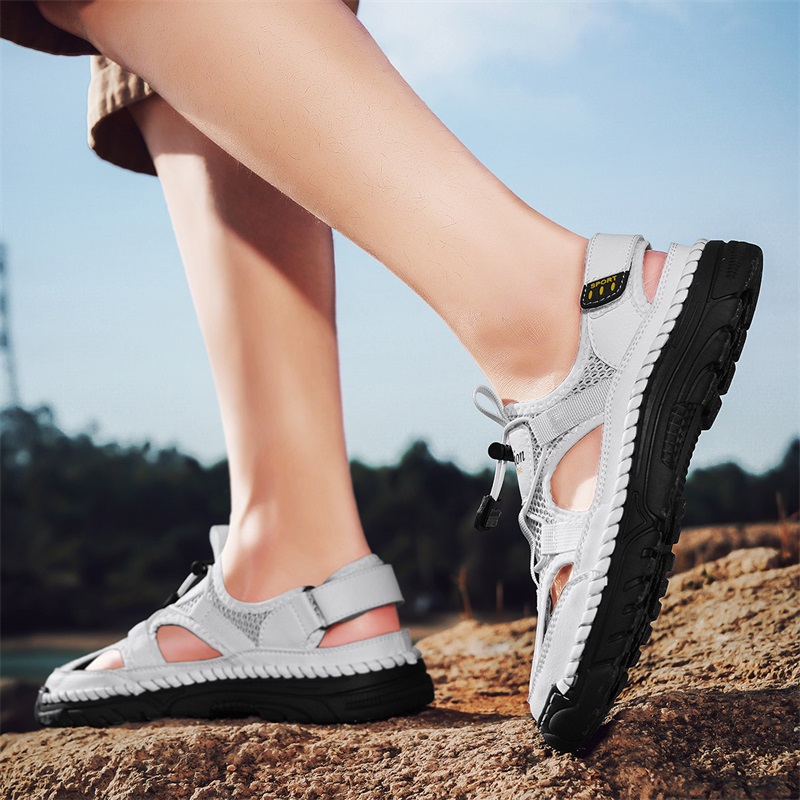 صنادل رجالية بسيطة مطبوعة بأحر - مراجعة Men'S Shoes With Velcro وسعره